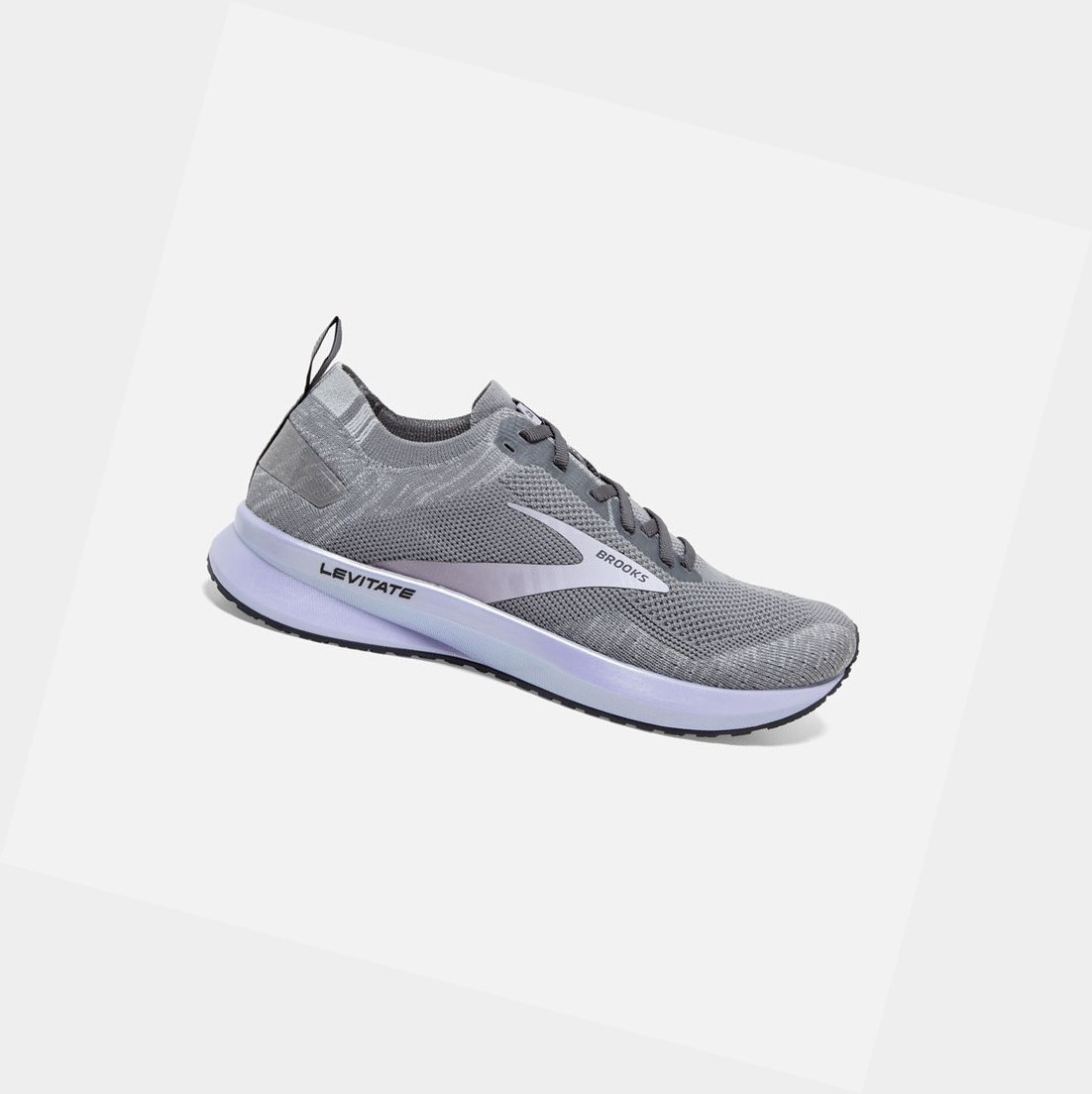 Chaussures Running Route Brooks Levitate 4 Grise Violette Femme | CEF-07777661