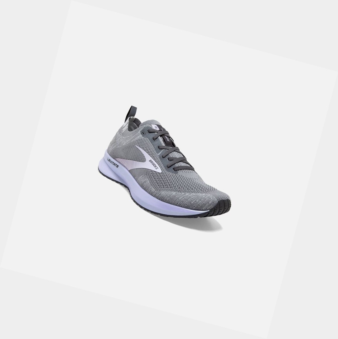 Chaussures Running Route Brooks Levitate 4 Grise Violette Femme | CEF-07777661