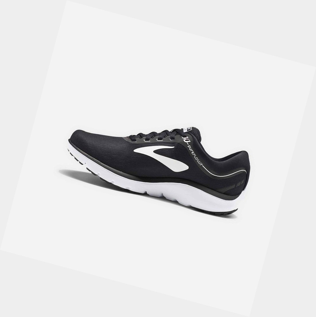 Chaussures Running Route Brooks PureFlow 7 Noir Blanche Femme | EMS-76797912