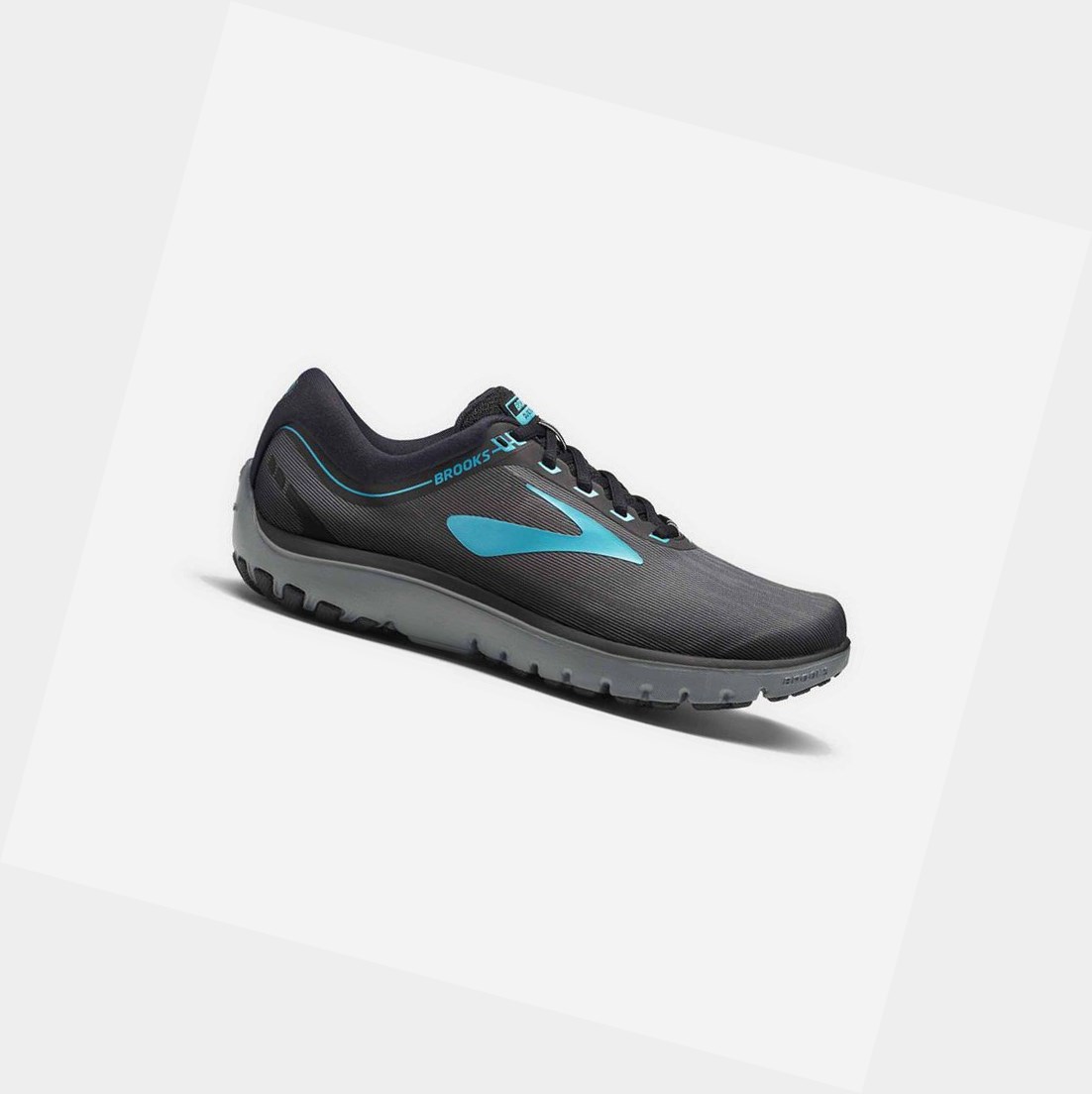 Chaussures Running Route Brooks PureFlow 7 Grise Noir Vert Femme | RCB-52331482