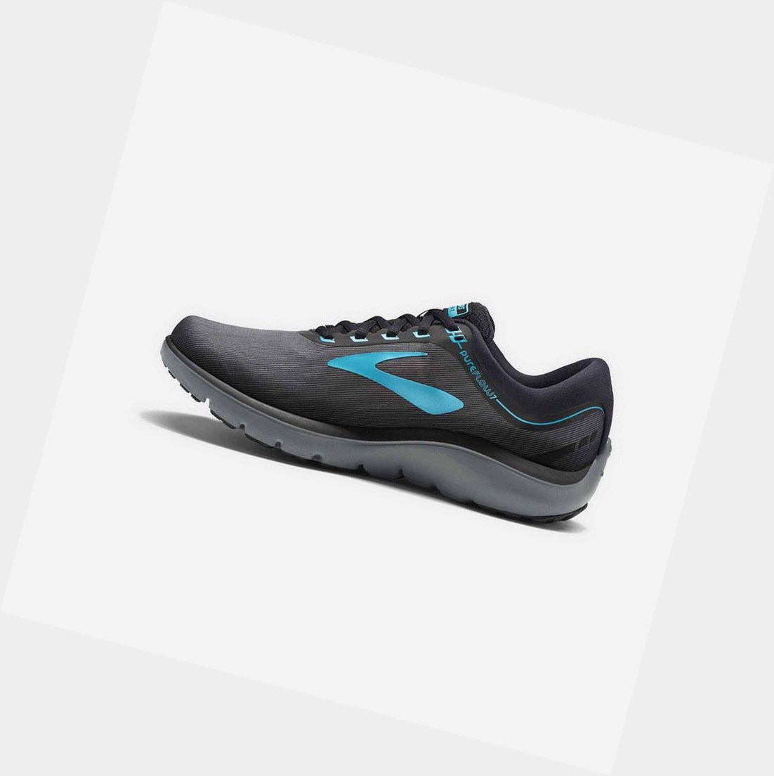 Chaussures Running Route Brooks PureFlow 7 Grise Noir Vert Femme | RCB-52331482