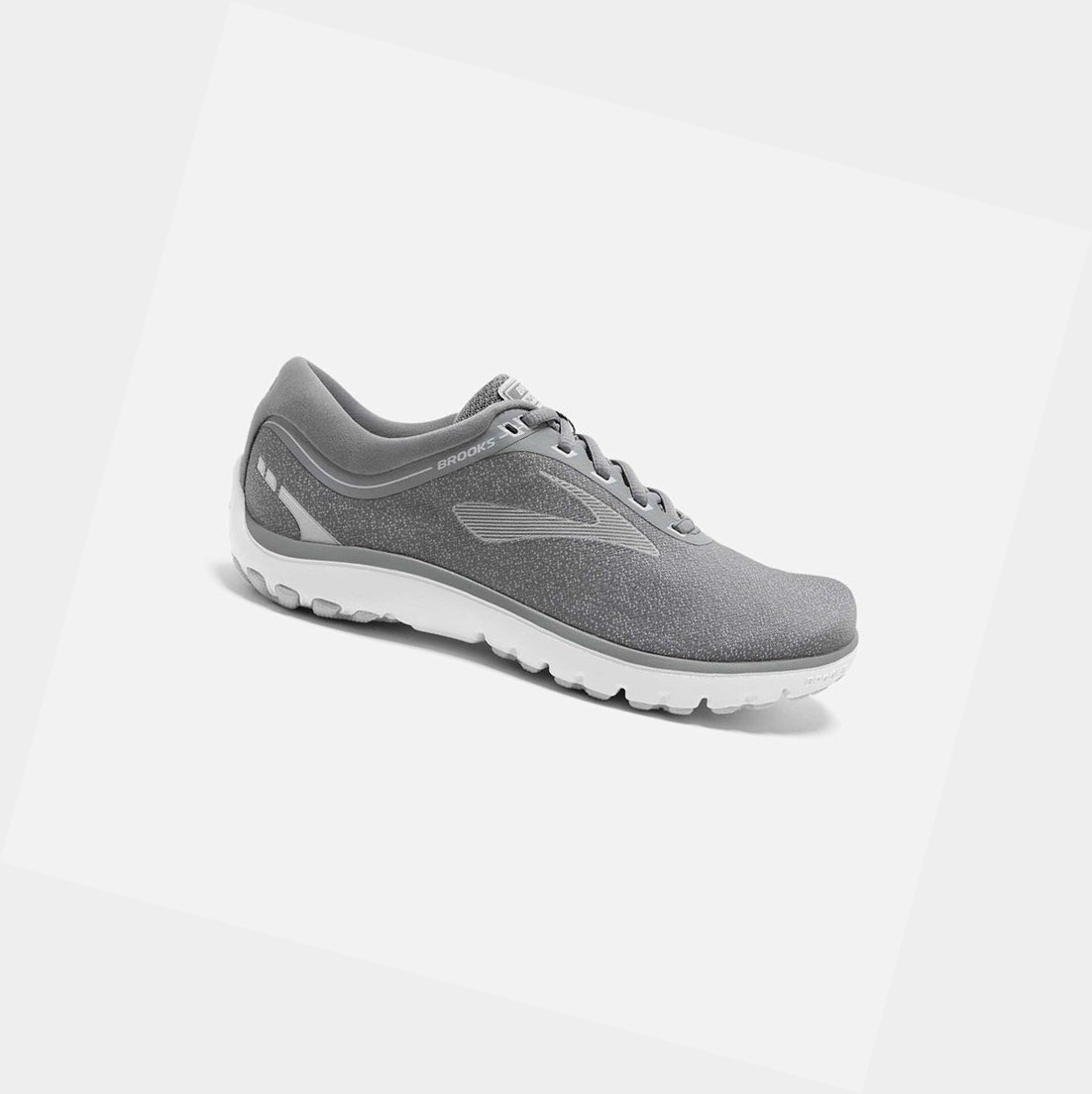 Chaussures Running Route Brooks PureFlow 7 Grise Blanche Femme | BOG-80528680