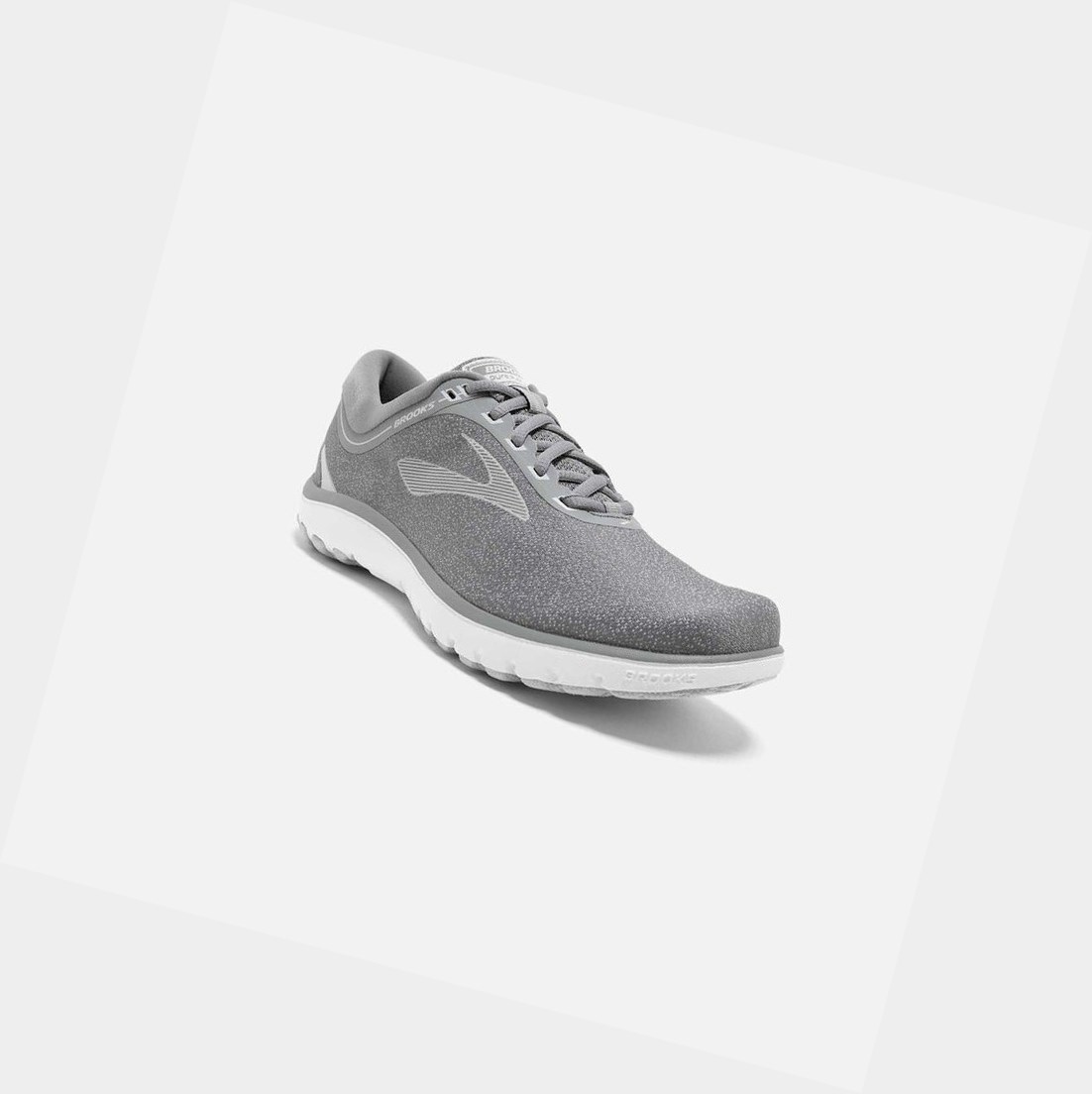 Chaussures Running Route Brooks PureFlow 7 Grise Blanche Femme | BOG-80528680