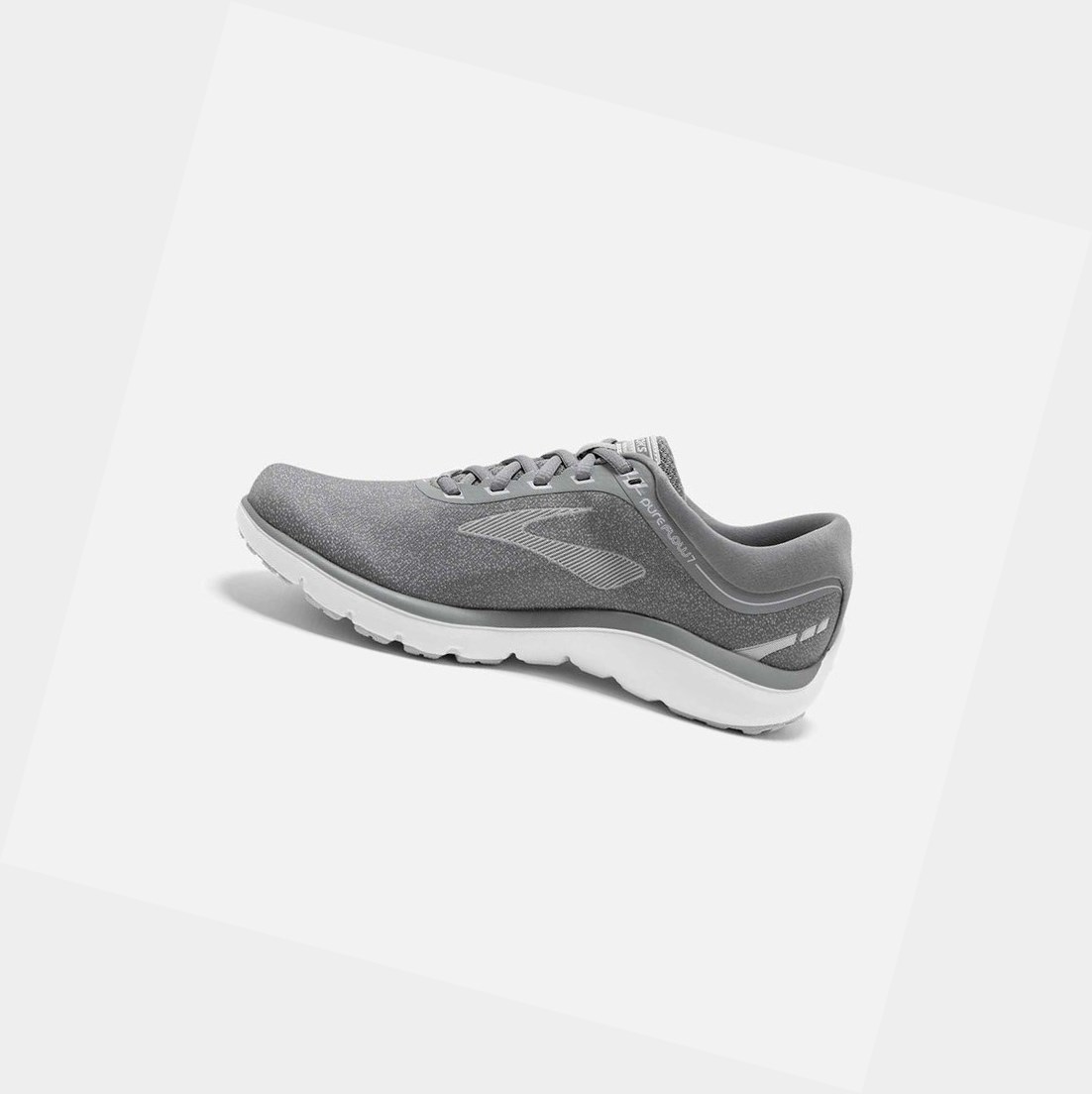 Chaussures Running Route Brooks PureFlow 7 Grise Blanche Femme | BOG-80528680