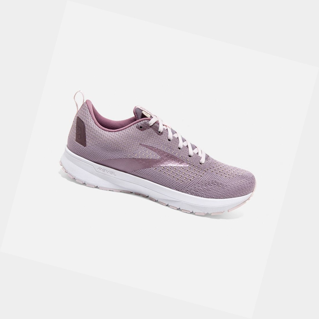 Chaussures Running Route Brooks Revel 4 Almond / Metallic / Primrose Femme | TKH-40168343