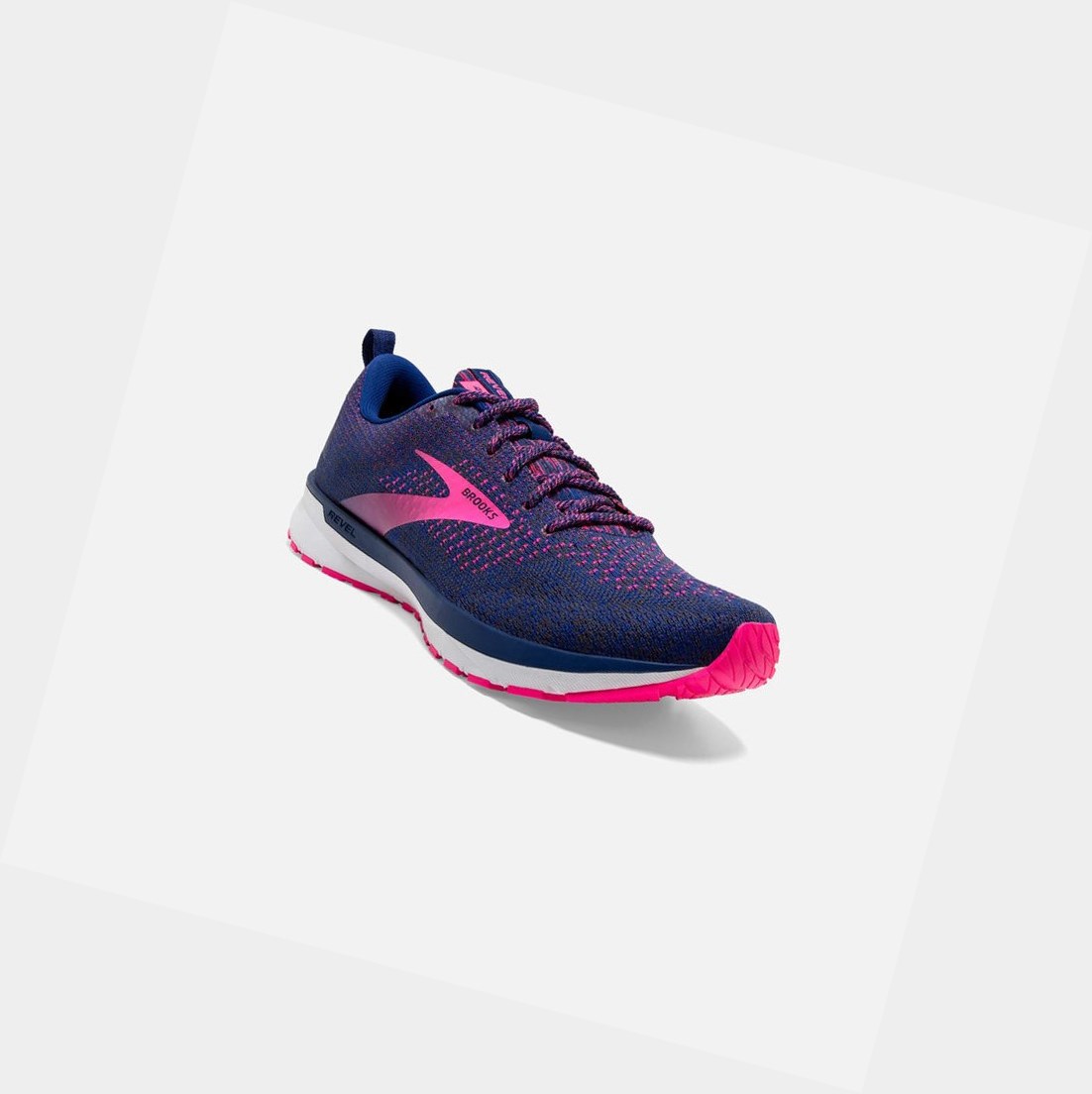 Chaussures Running Route Brooks Revel 4 Bleu Rose Femme | GVO-07156873