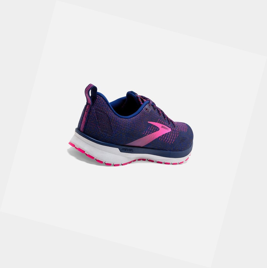 Chaussures Running Route Brooks Revel 4 Bleu Rose Femme | GVO-07156873