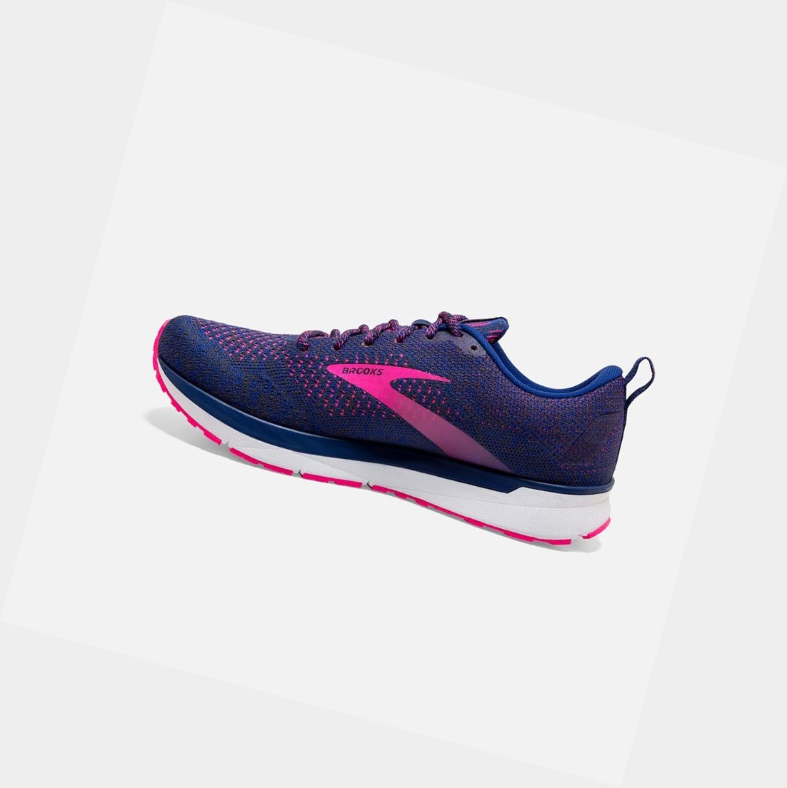 Chaussures Running Route Brooks Revel 4 Bleu Rose Femme | GVO-07156873