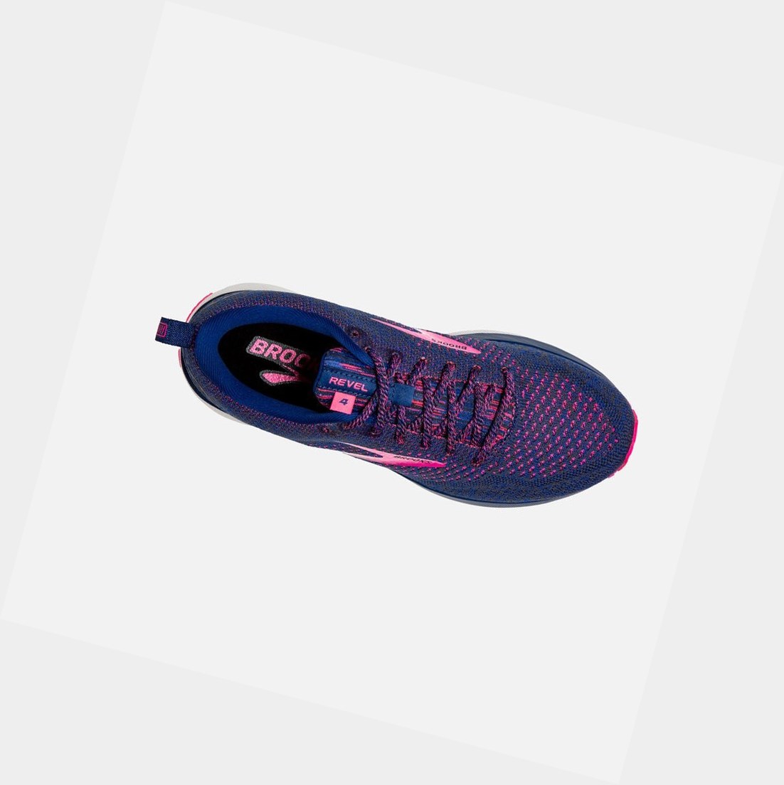 Chaussures Running Route Brooks Revel 4 Bleu Rose Femme | GVO-07156873