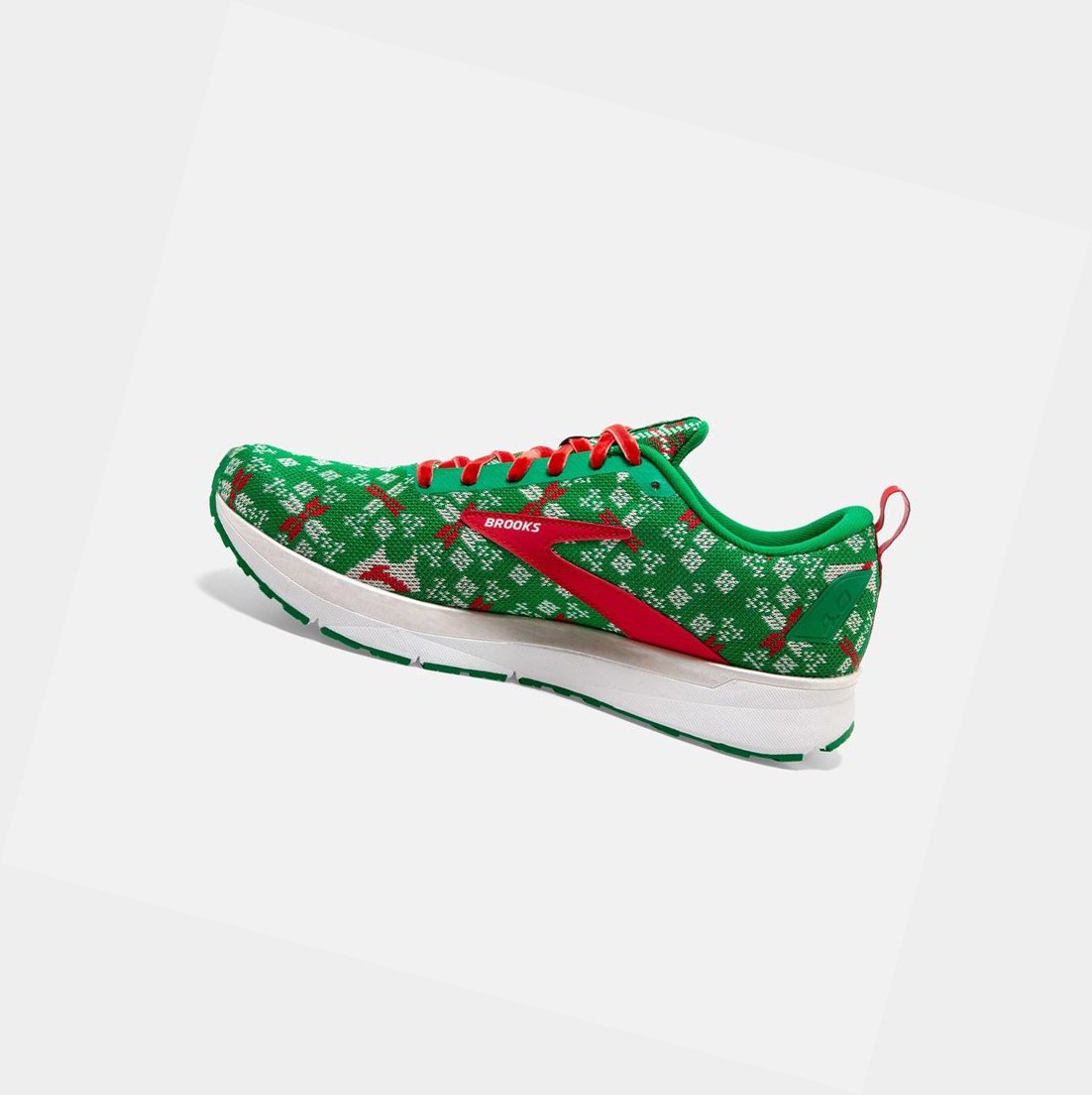 Chaussures Running Route Brooks Revel 4 Vert Rouge Blanche Femme | JWZ-04995162