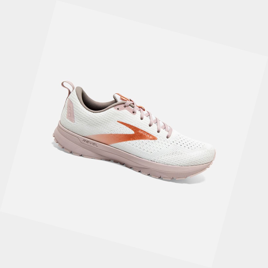 Chaussures Running Route Brooks Revel 4 Blanche Cuivre Femme | RUO-26551138