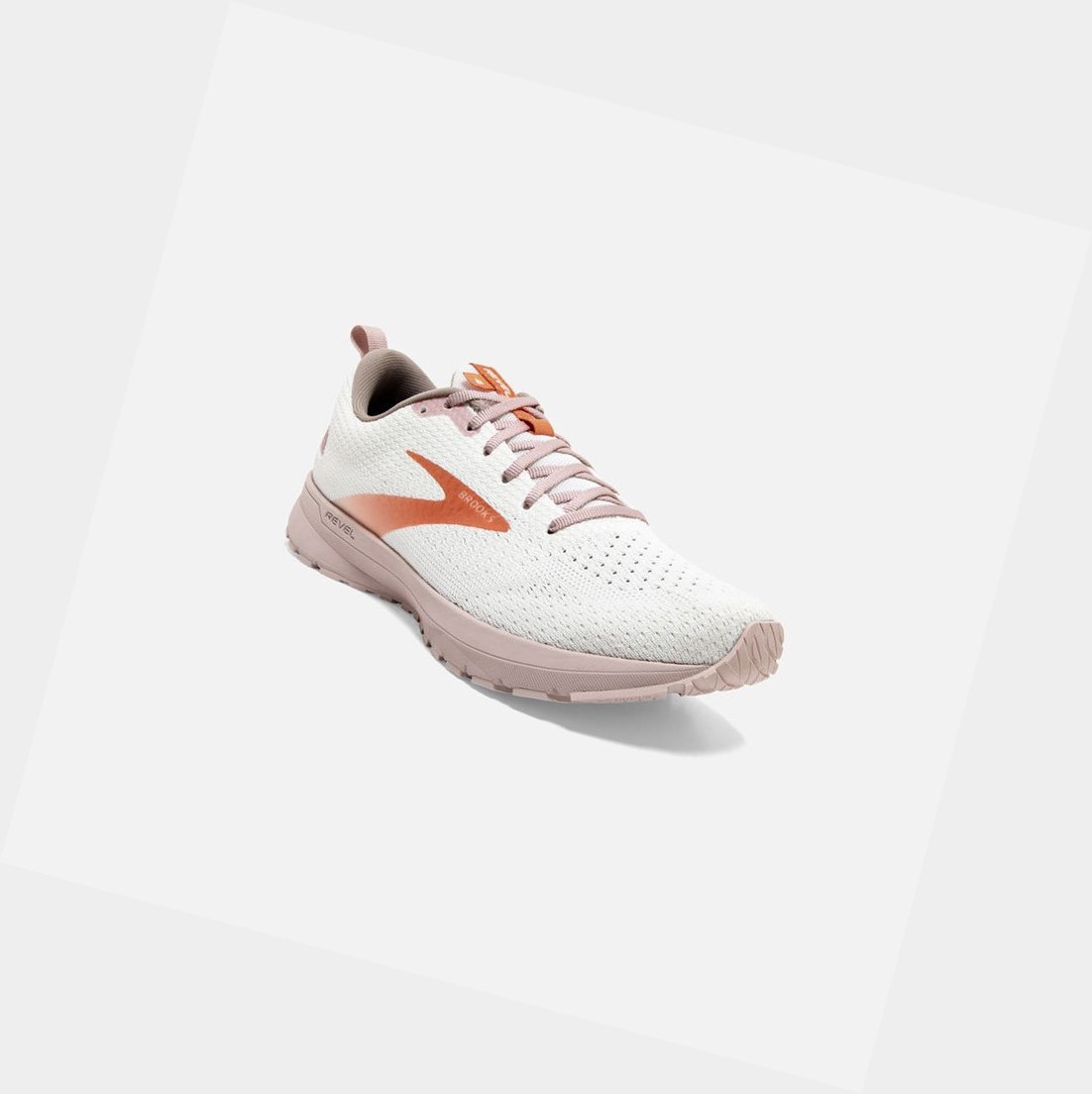 Chaussures Running Route Brooks Revel 4 Blanche Cuivre Femme | RUO-26551138