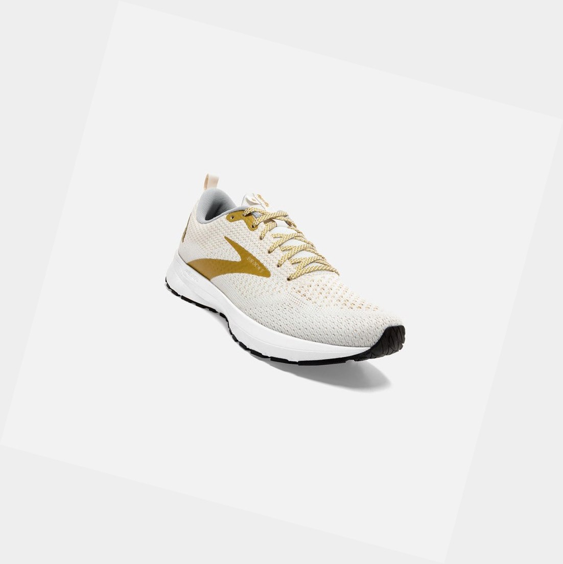 Chaussures Running Route Brooks Revel 4 Blanche Doré Femme | RWA-88632790