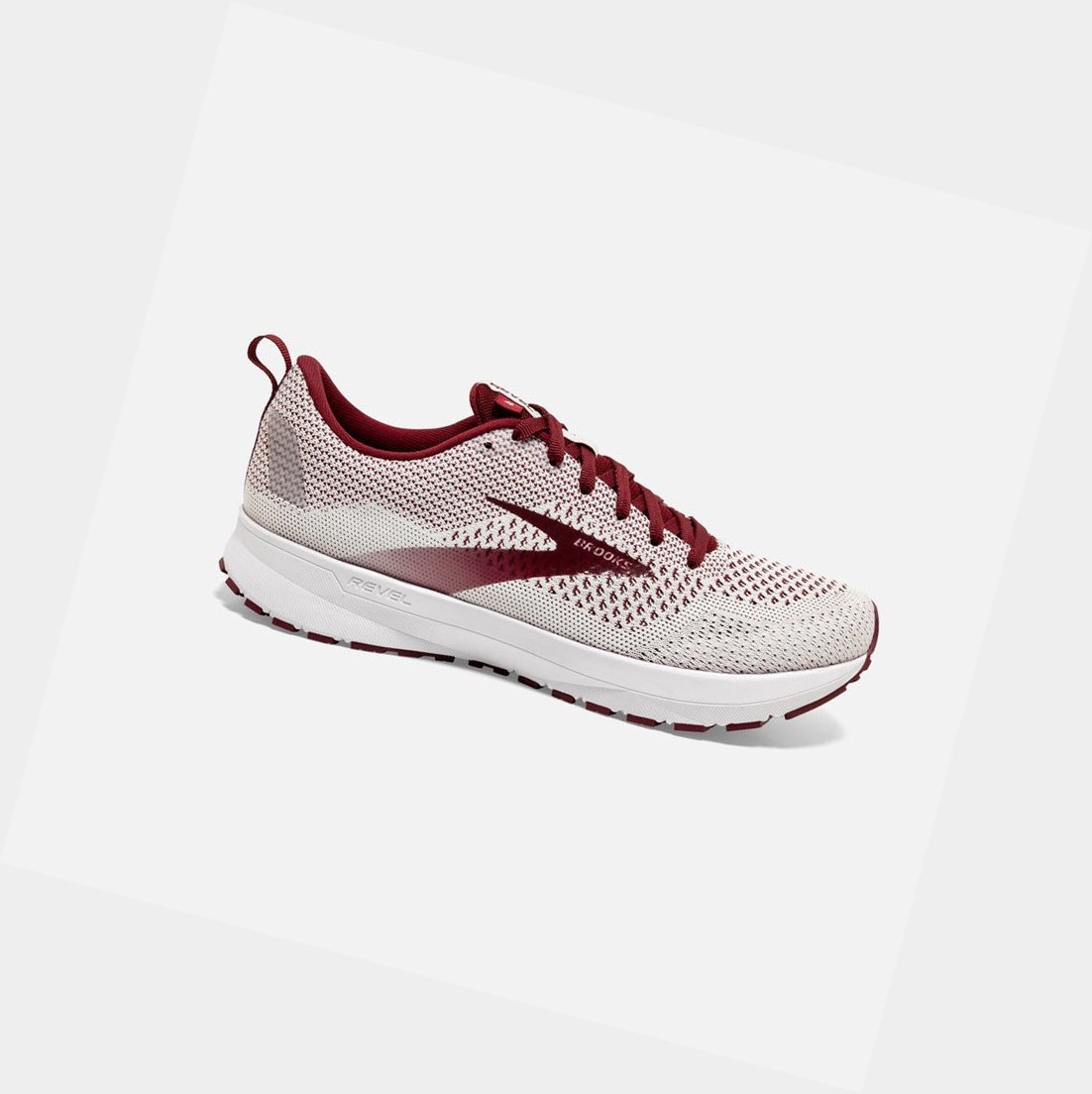 Chaussures Running Route Brooks Revel 4 Blanche Bordeaux Femme | EBL-78482100