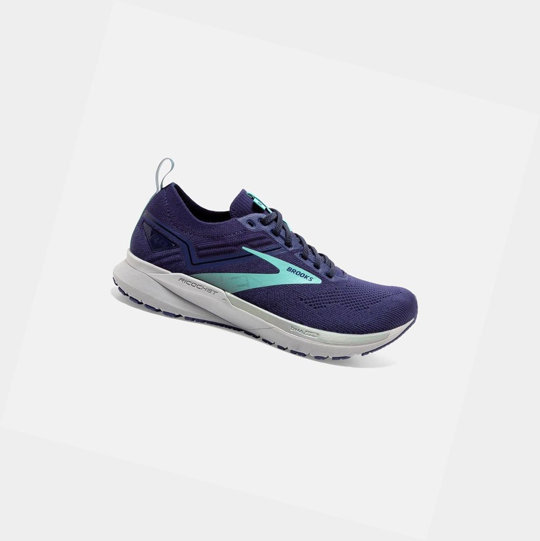 Chaussures Running Route Brooks Ricochet 3 Bleu Femme | FWV-20477580