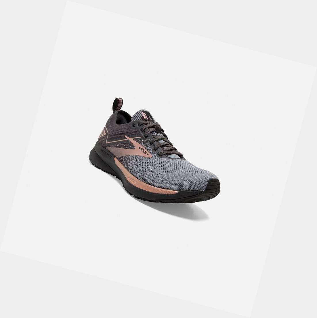 Chaussures Running Route Brooks Ricochet 3 Grise Noir Rose Doré Femme | RII-62255387