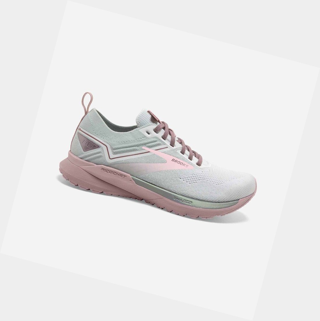 Chaussures Running Route Brooks Ricochet 3 Blanche Rose Femme | VVJ-91018683