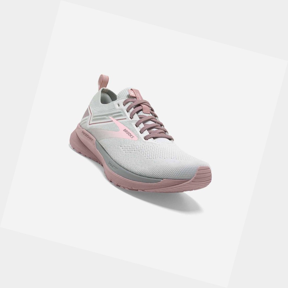 Chaussures Running Route Brooks Ricochet 3 Blanche Rose Femme | VVJ-91018683