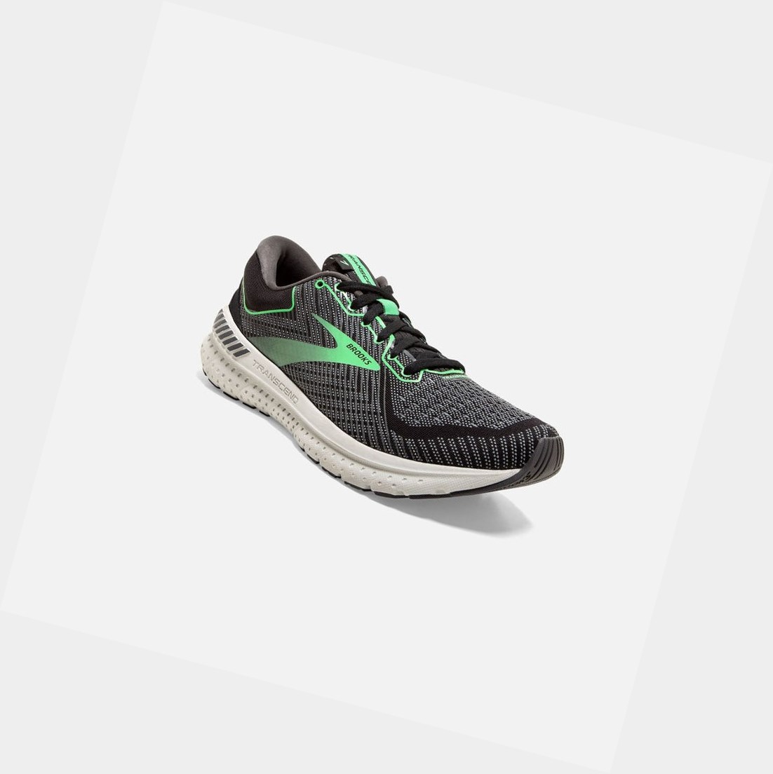 Chaussures Running Route Brooks Transcend 7 Noir Vert Femme | MPK-29188962