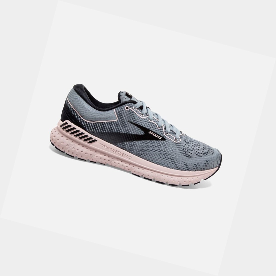 Chaussures Running Route Brooks Transcend 7 Grise Noir Femme | BXW-88934651