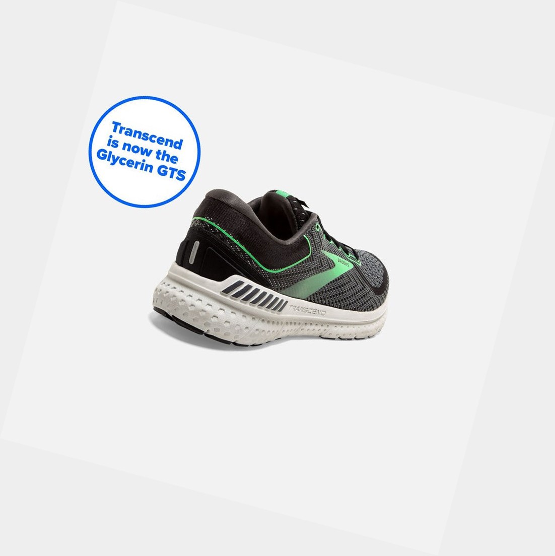 Chaussures Running Route Brooks Transcend 7 Noir Vert Femme | MPK-29188962