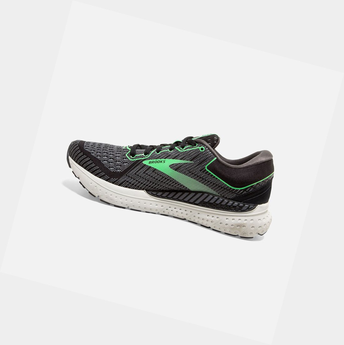 Chaussures Running Route Brooks Transcend 7 Noir Vert Femme | MPK-29188962