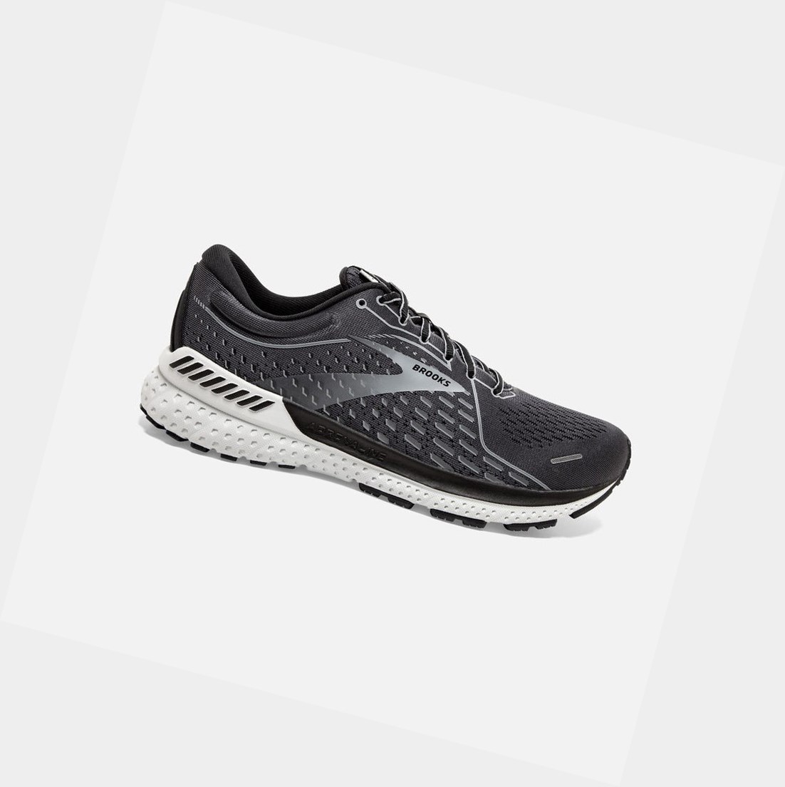 Chaussures Running Route Brooks Adrenaline GTS 21 Noir Grise Homme | RUL-46531807