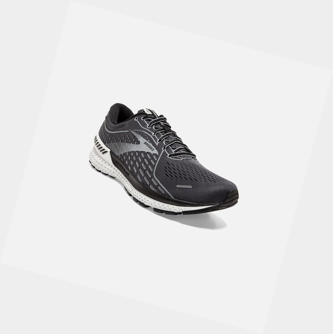 Chaussures Running Route Brooks Adrenaline GTS 21 Noir Grise Homme | RUL-46531807