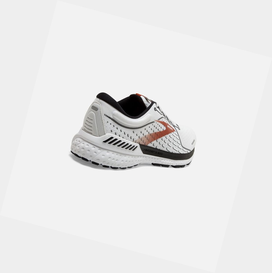 Chaussures Running Route Brooks Adrenaline GTS 21 Blanche Noir Orange Homme | HQE-33372348