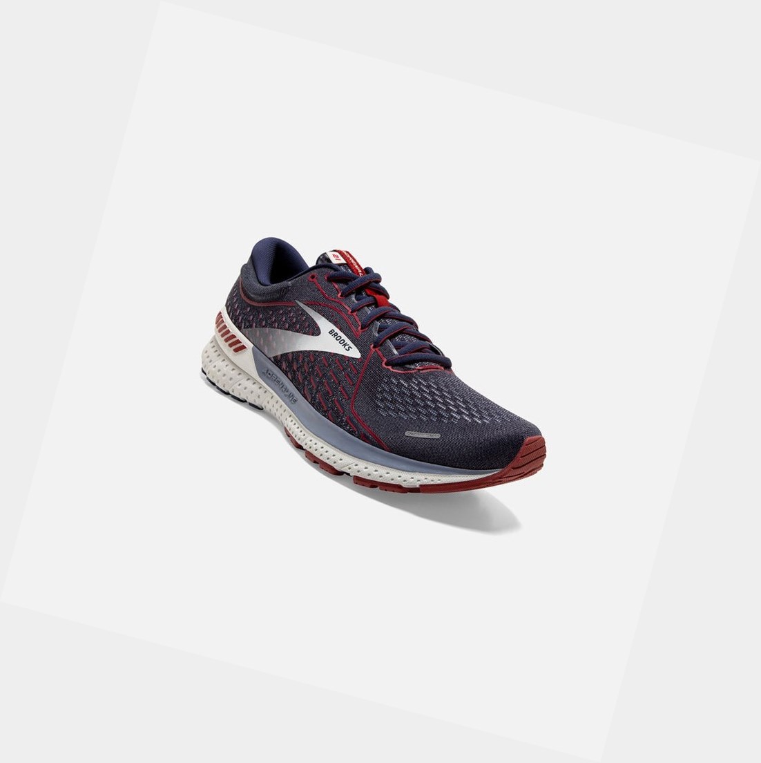 Chaussures Running Route Brooks Adrenaline GTS 21 Grise Rouge Homme | IVU-87581045