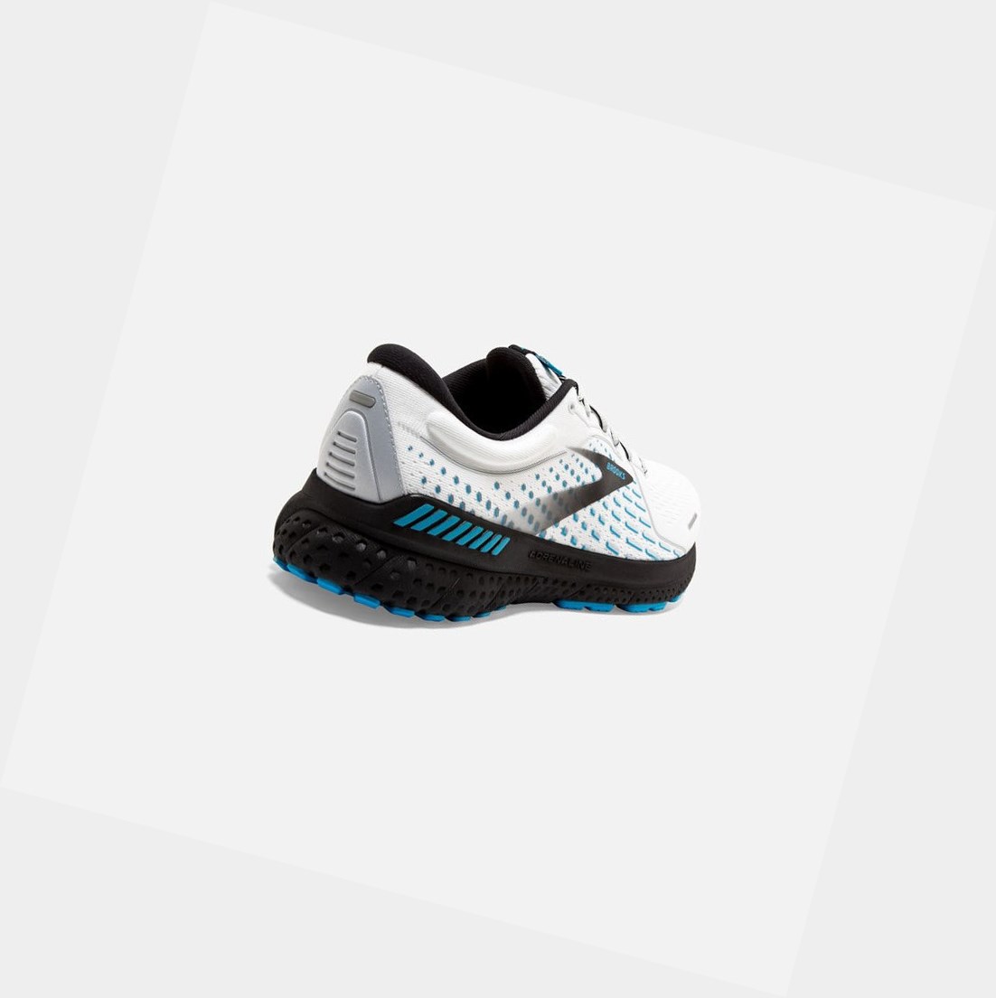 Chaussures Running Route Brooks Adrenaline GTS 21 Blanche Grise Bleu Homme | DJM-33355932