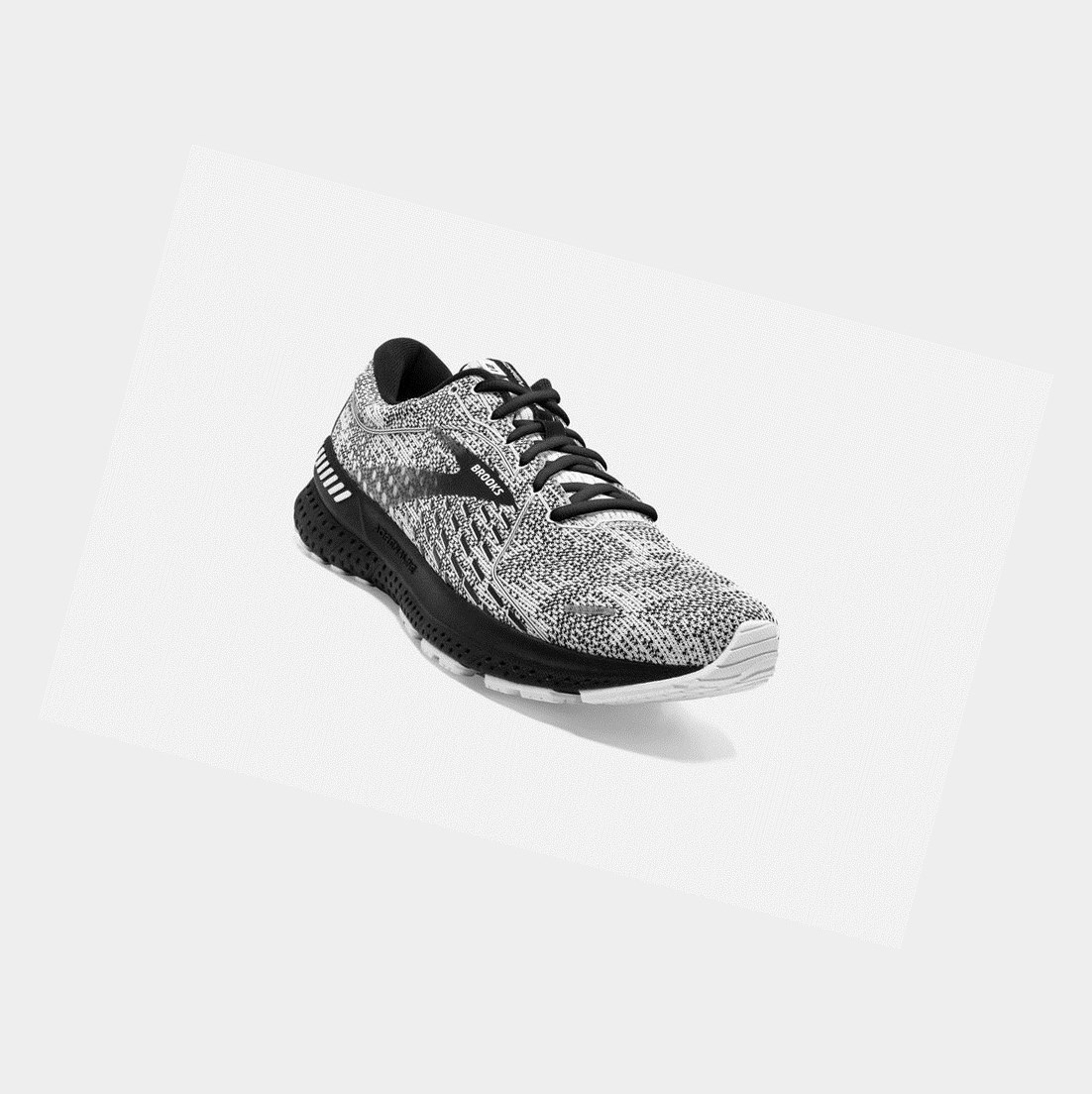 Chaussures Running Route Brooks Adrenaline GTS 21 Blanche Grise Noir Homme | SXQ-13097435