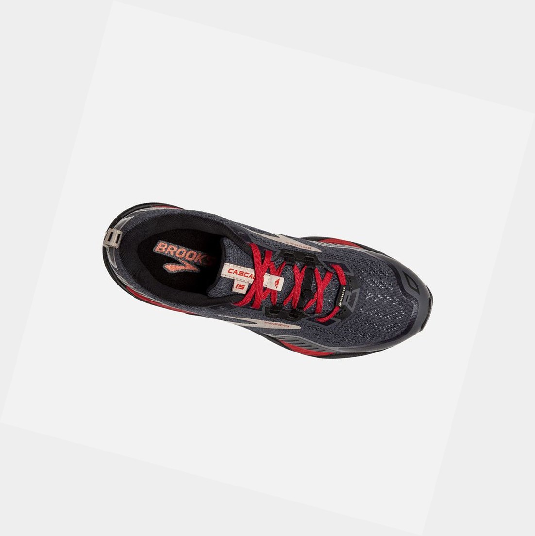 Chaussures Trail Brooks Cascadia 15 GTX Noir Rouge Homme | MBZ-16522238