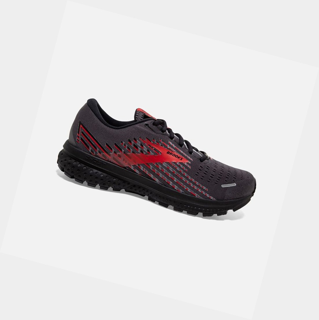 Chaussures Running Route Brooks Ghost 13 GTX Noir Rouge Homme | BUF-38858338