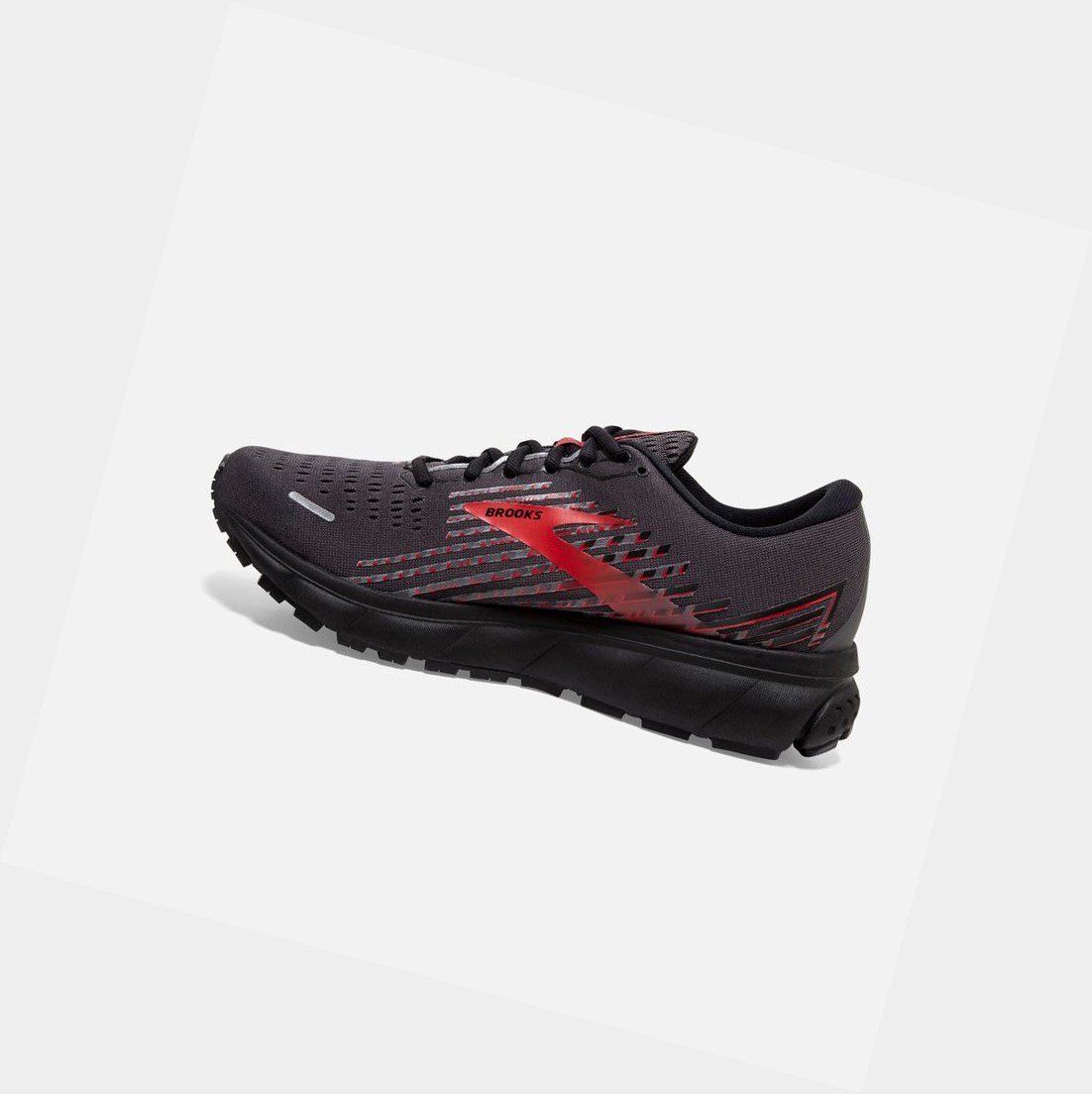 Chaussures Running Route Brooks Ghost 13 GTX Noir Rouge Homme | BUF-38858338