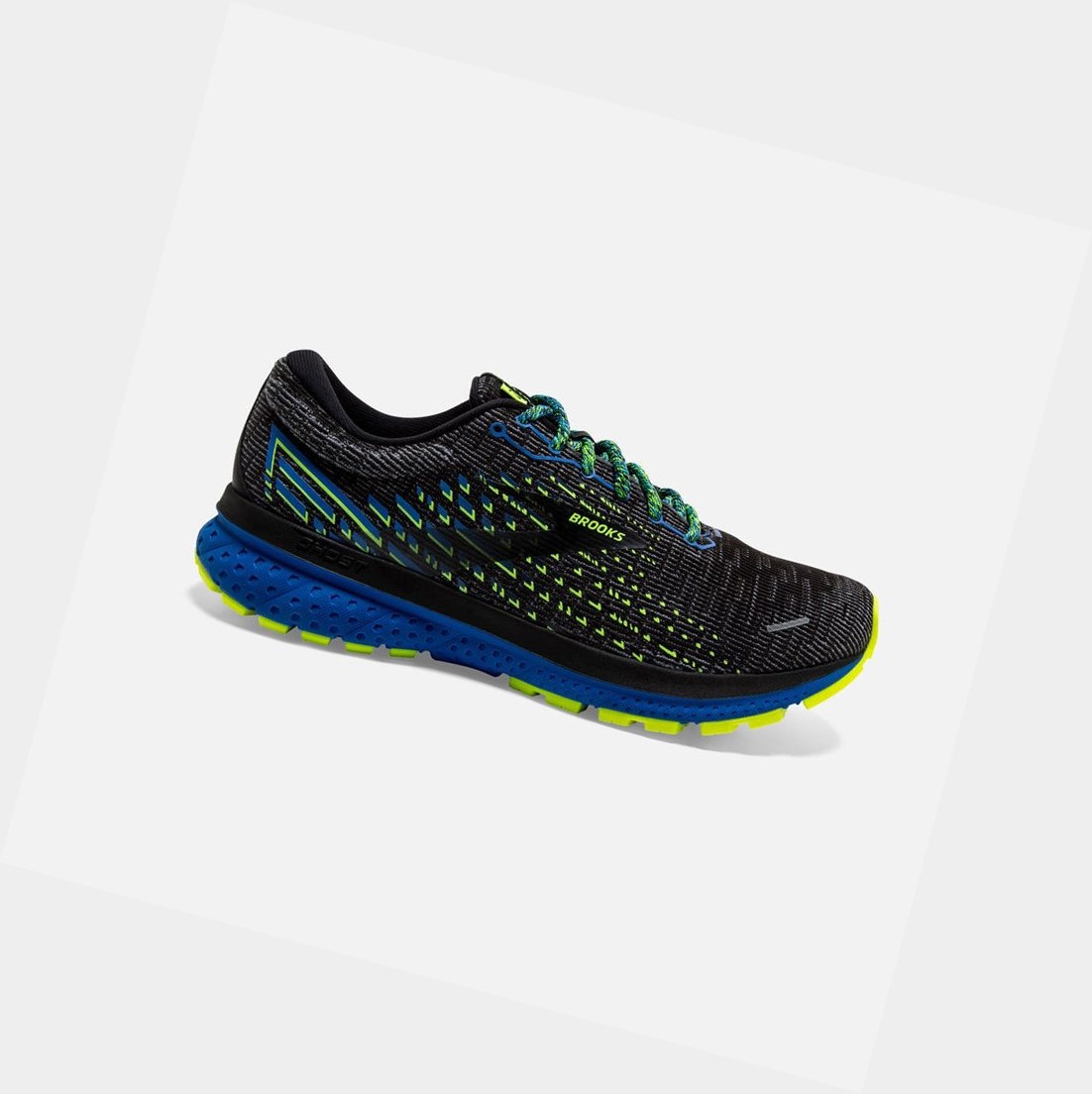 Chaussures Running Route Brooks Ghost 13 Noir Bleu Homme | NGV-17420336