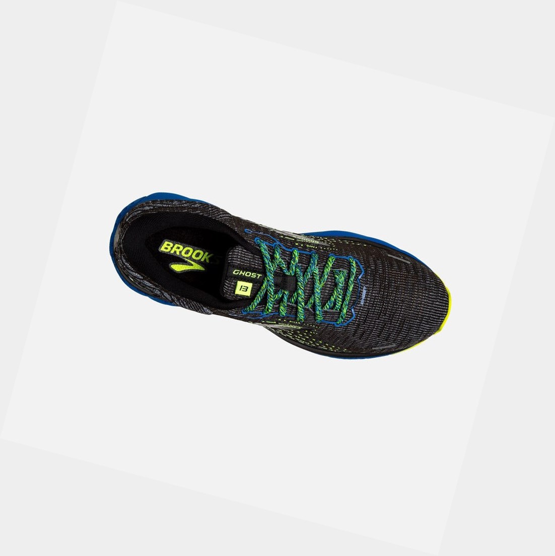 Chaussures Running Route Brooks Ghost 13 Noir Bleu Homme | NGV-17420336