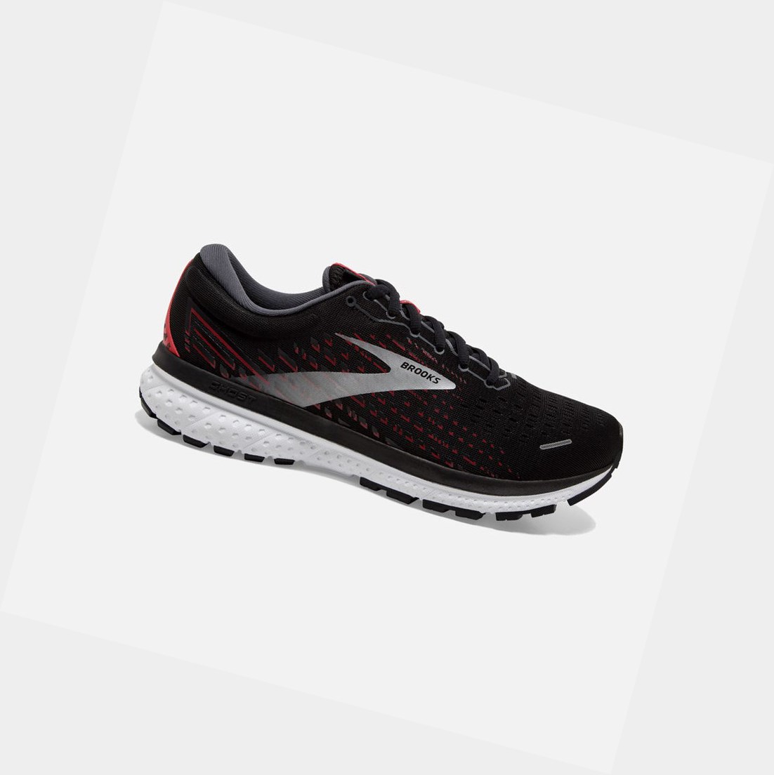 Chaussures Running Route Brooks Ghost 13 Noir Rouge Homme | NCX-84838788