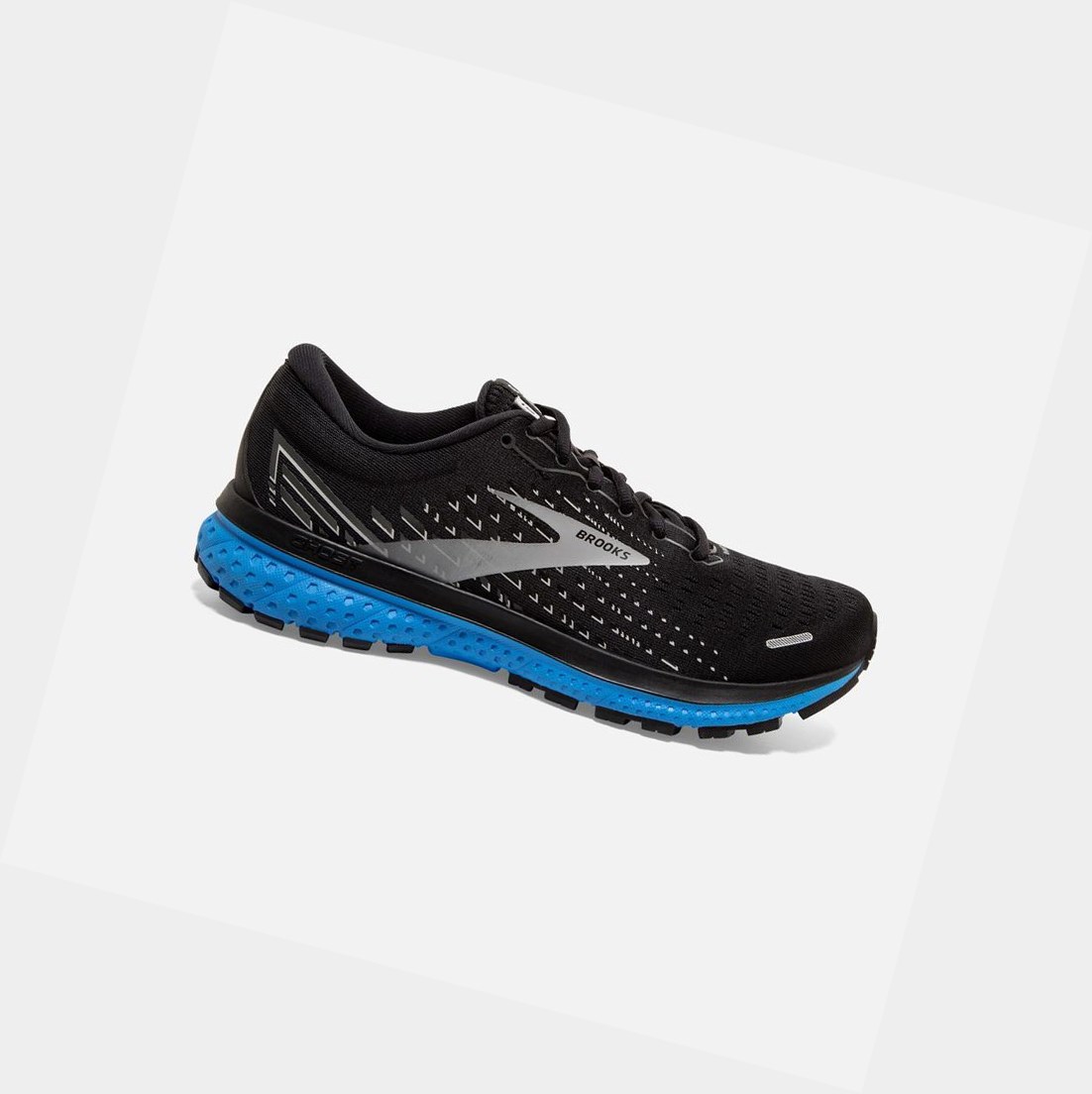 Chaussures Running Route Brooks Ghost 13 Noir Grise Bleu Homme | KZK-46225829