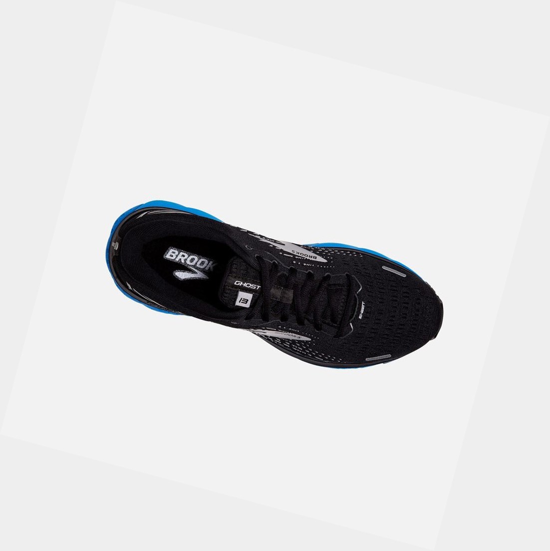 Chaussures Running Route Brooks Ghost 13 Noir Grise Bleu Homme | KZK-46225829