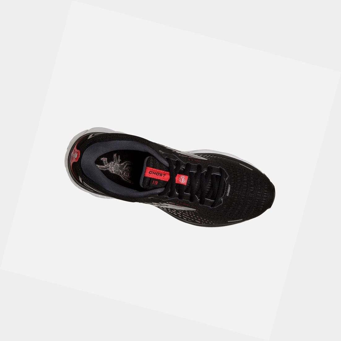 Chaussures Running Route Brooks Ghost 13 Noir Rouge Homme | NCX-84838788