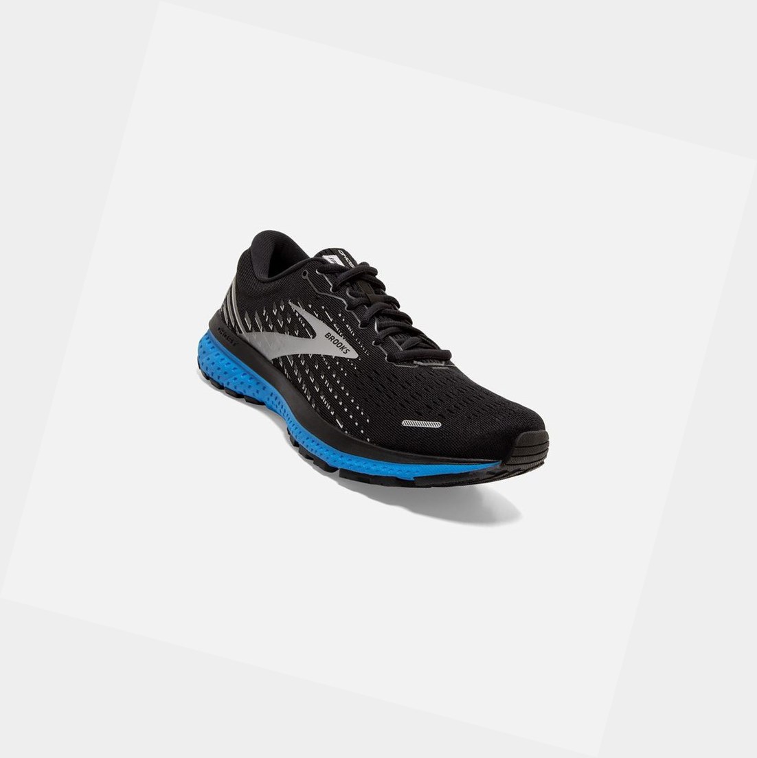 Chaussures Running Route Brooks Ghost 13 Noir Grise Bleu Homme | KZK-46225829