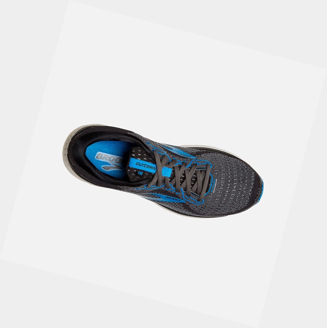 Chaussures Running Route Brooks Glycerin 18 Noir Bleu Homme | ZAF-84745922