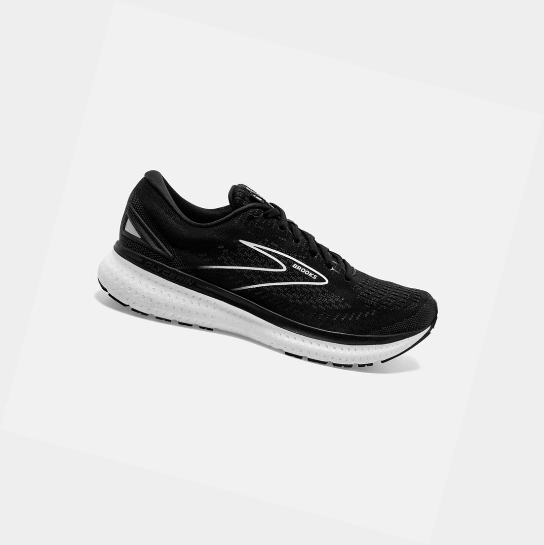 Chaussures Running Route Brooks Glycerin 19 Noir Blanche Homme | QFV-06621713