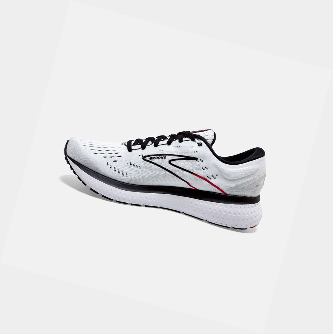 Chaussures Running Route Brooks Glycerin 19 Blanche Noir Rouge Homme | DTB-27559655