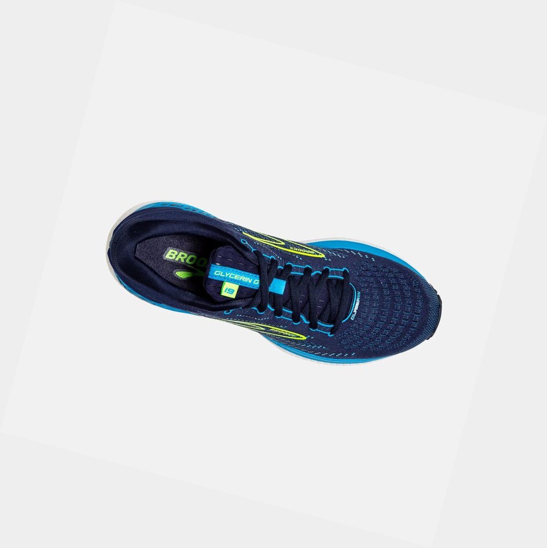 Chaussures Running Route Brooks Glycerin GTS 19 Bleu Marine Bleu Homme | NBK-87232473