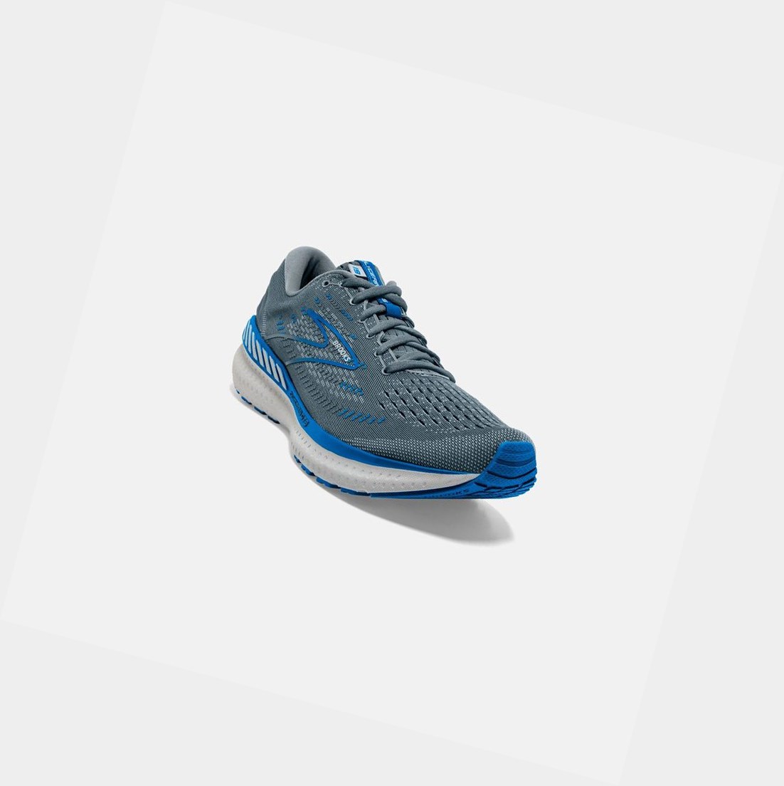 Chaussures Running Route Brooks Glycerin GTS 19 Grise Bleu Foncé Homme | ZIK-17297201