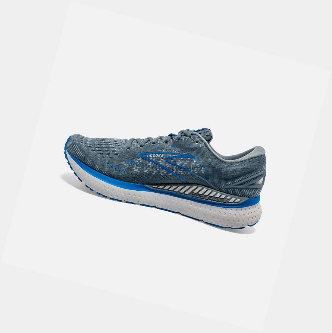 Chaussures Running Route Brooks Glycerin GTS 19 Grise Bleu Foncé Homme | ZIK-17297201