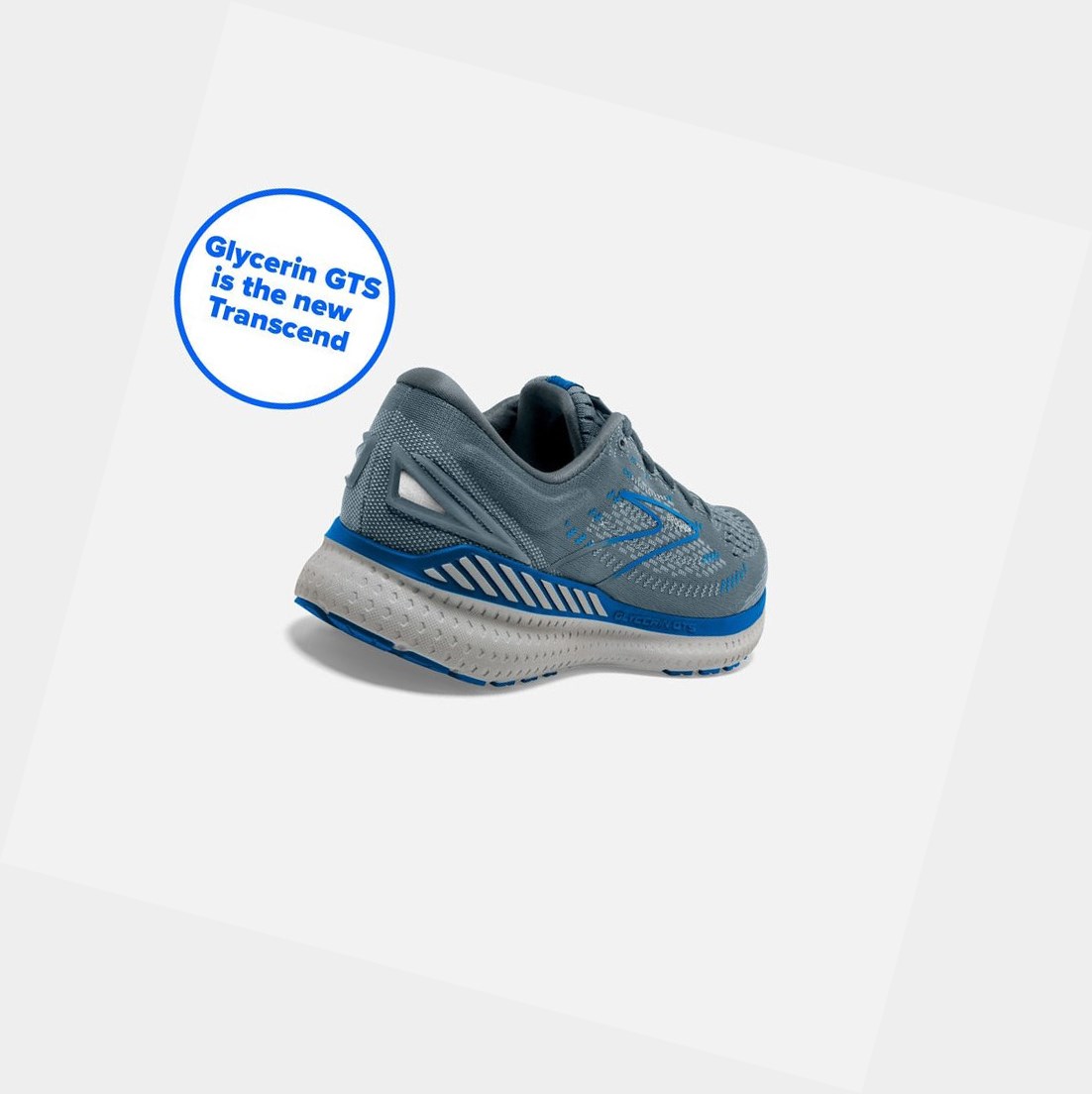 Chaussures Running Route Brooks Glycerin GTS 19 Grise Bleu Foncé Homme | ZIK-17297201