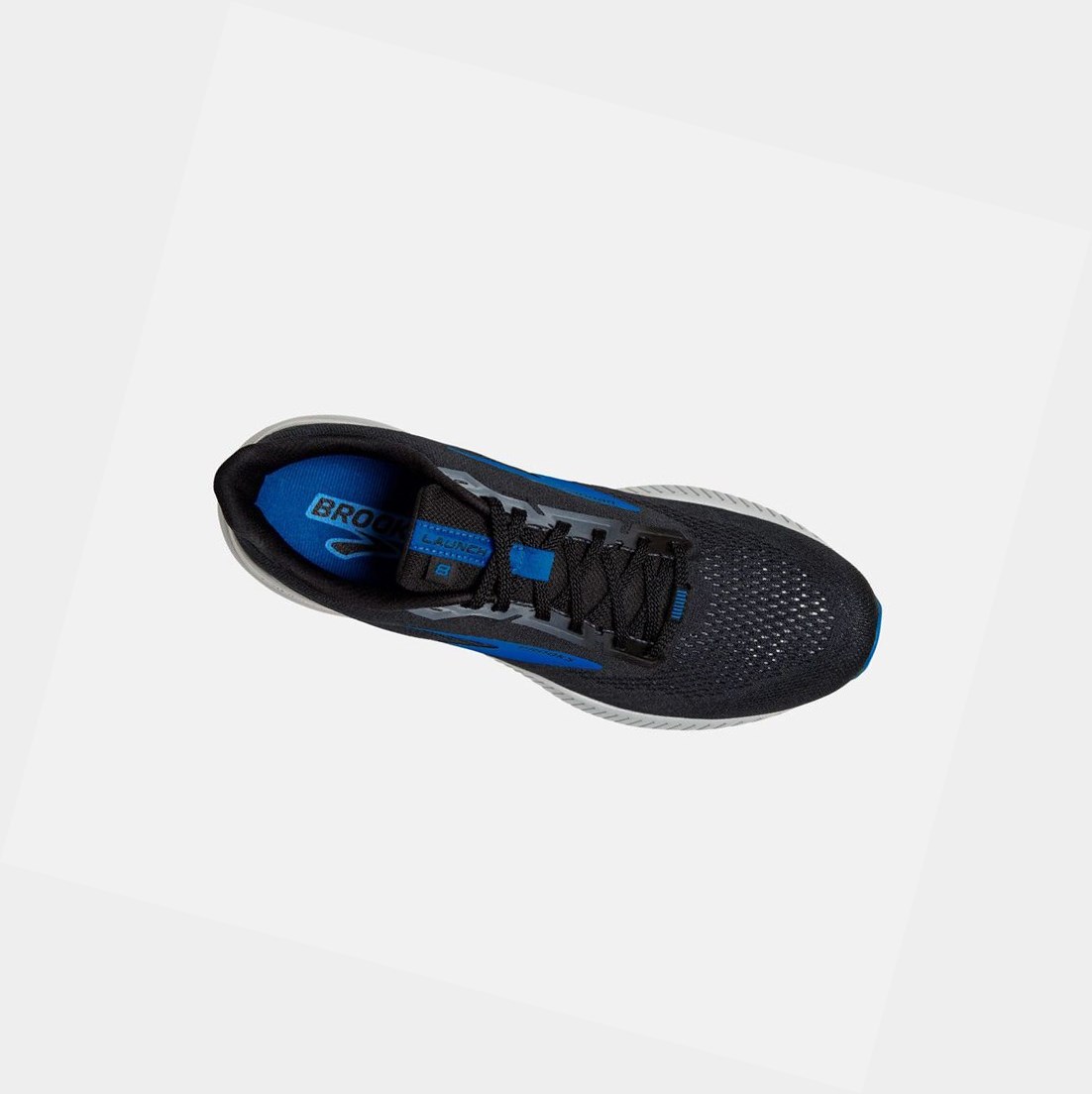 Chaussures Running Route Brooks Launch 8 Noir Grise Bleu Homme | ZMV-88107863